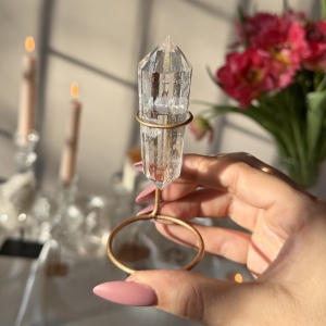 Balerina 12 ścianki, kryształ górski na stojaku K2