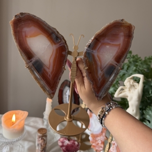 Karneol motyl na stojaku C90